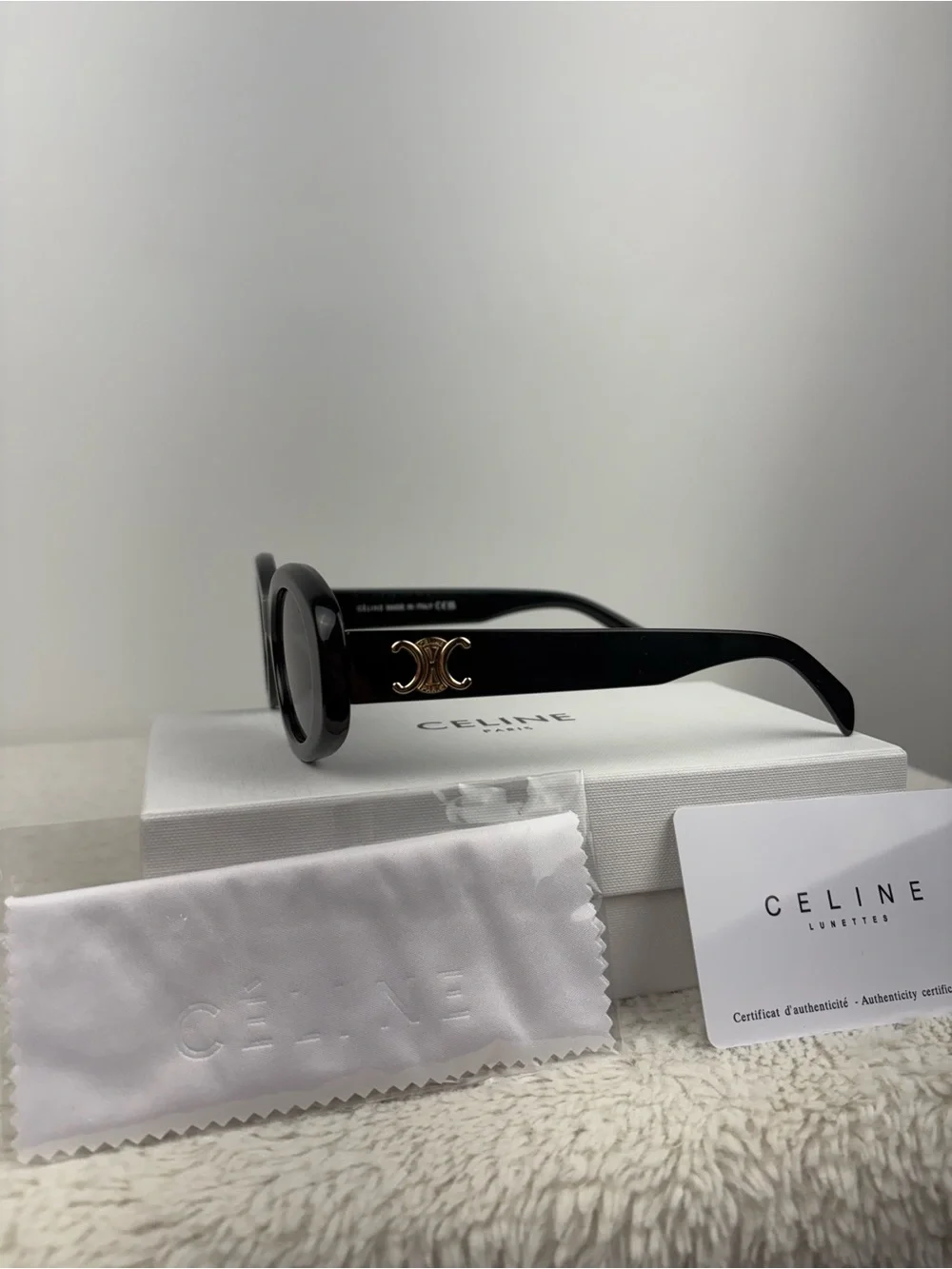 Celine Triomphe CL40194U Black Sunglasses Grey Lenses Excellent Condition